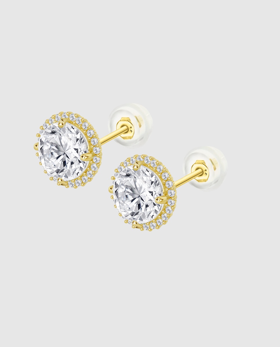 Brincos Ic00108/10 Basics de Ouro 9k com Acabamento Brilhante Dourado-1