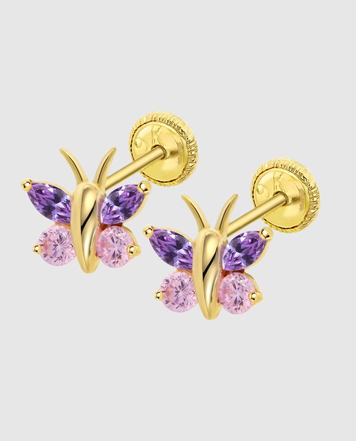 Imagem 0 de Pendente Infantil Ic00035/8 Basics de Ouro 9k com Acabamento Brilhante e Motivo Borboleta