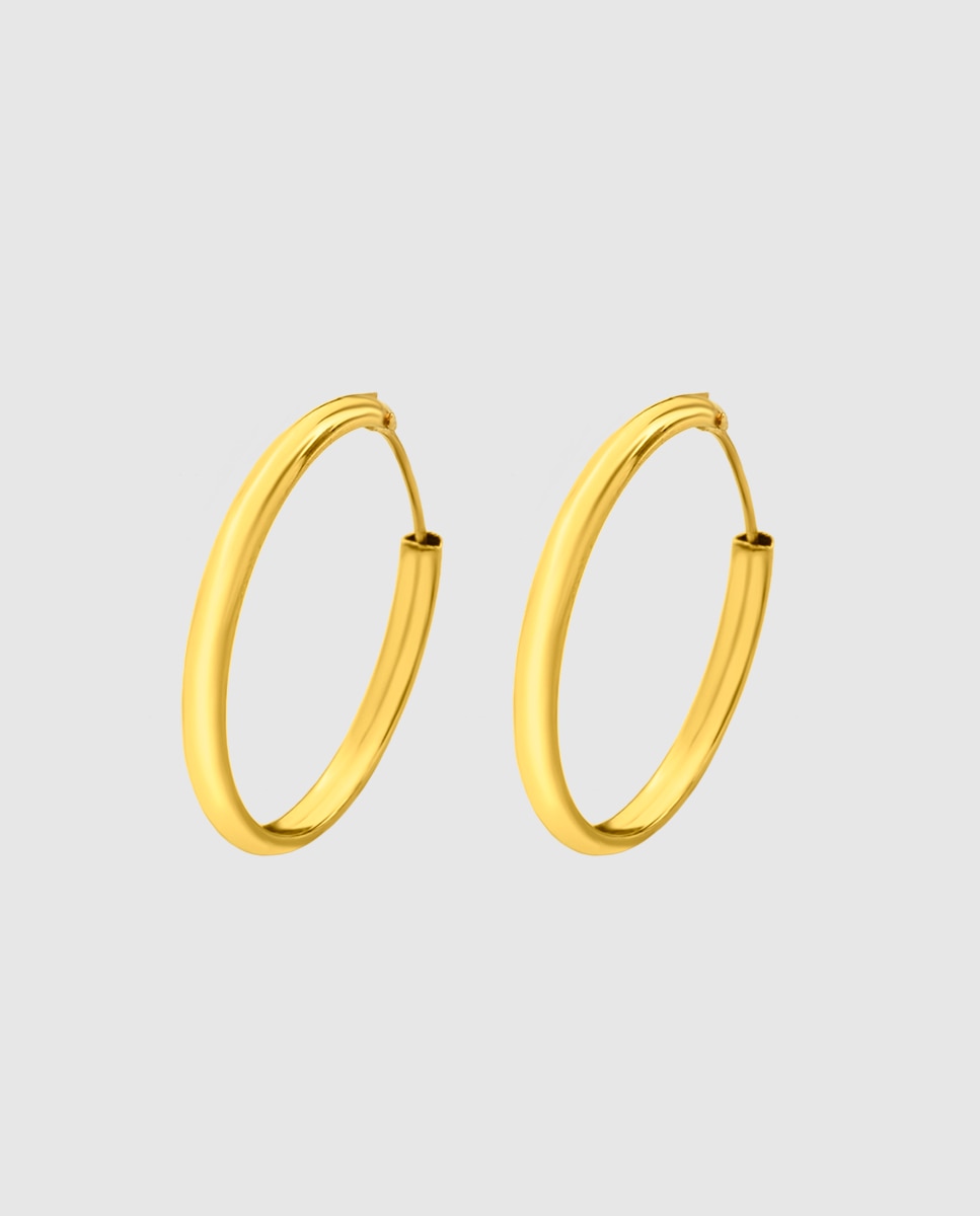 Brincos Lg00048/10 Basics de Ouro 9k com Acabamento Brilhante Dourado-1