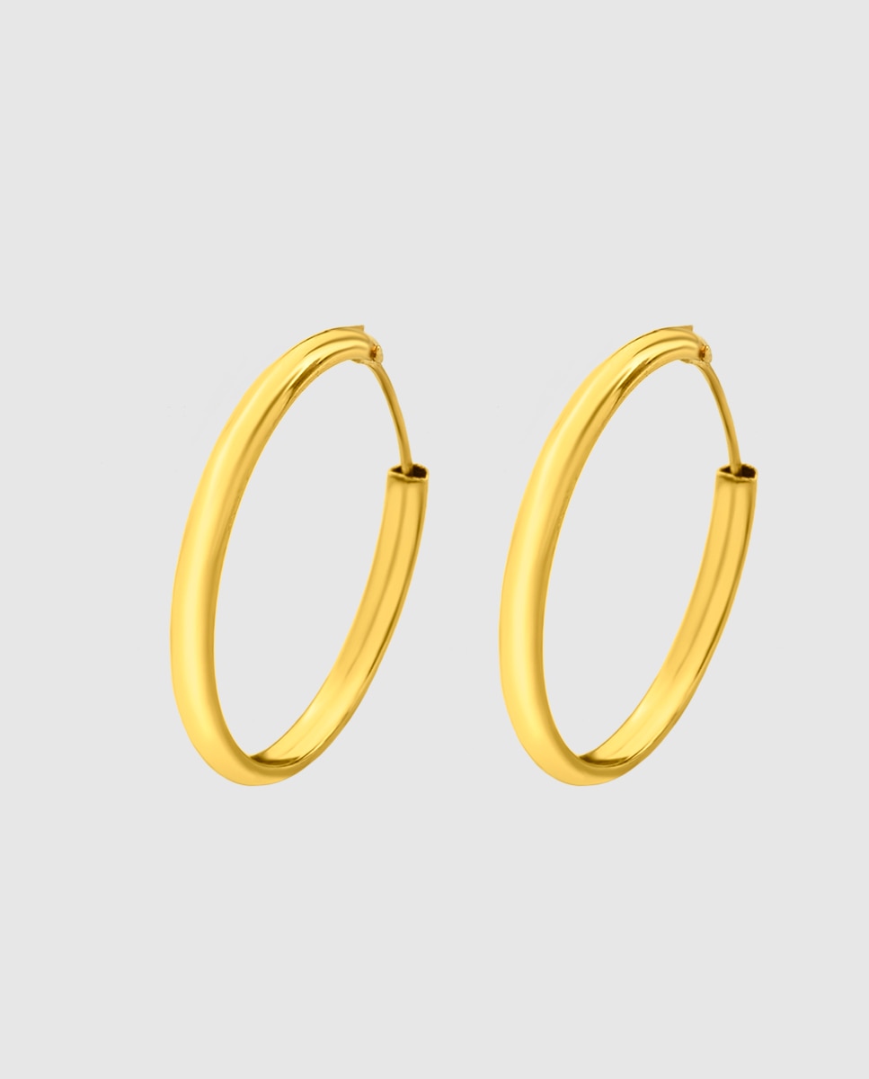 Brincos Lg00048/16 Basics de Ouro 9k com Acabamento Brilhante Dourado-1