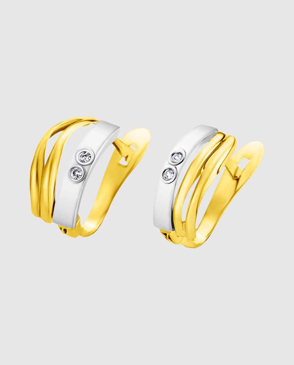 Brinco Lg00050 Basics de Ouro 9k com Acabamento Brilhante Multicolor-1