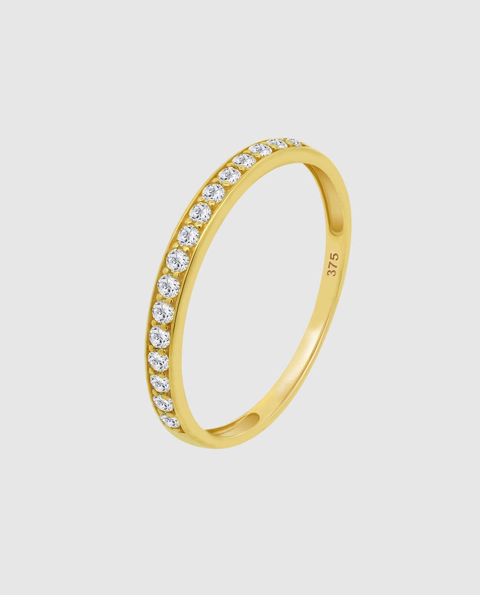 Anel Af00011 Basics de Ouro 9k com Acabamento Brilhante Dourado-1