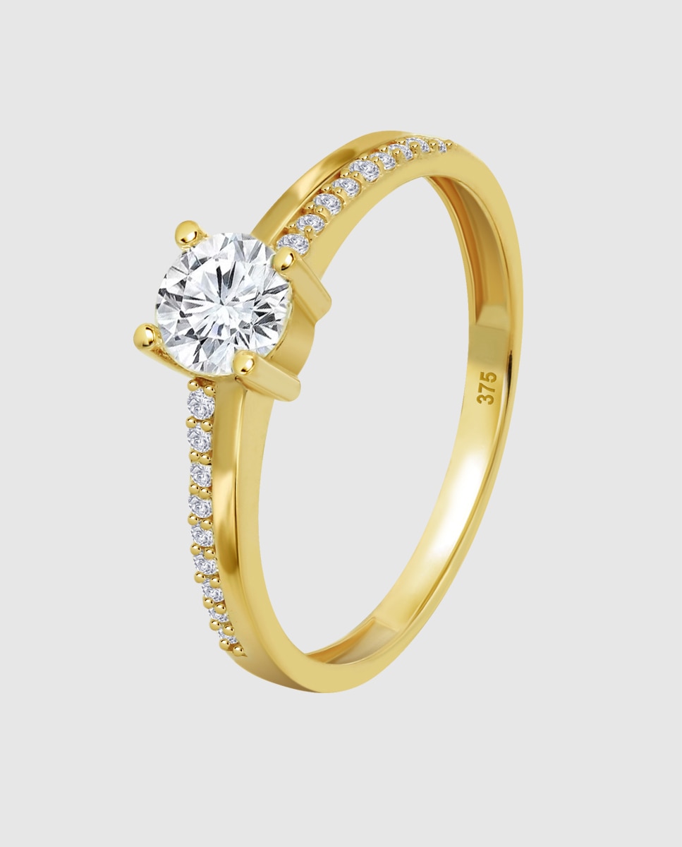 Anel Af00012 Basics de Ouro 9k com Acabamento Brilhante Dourado-1