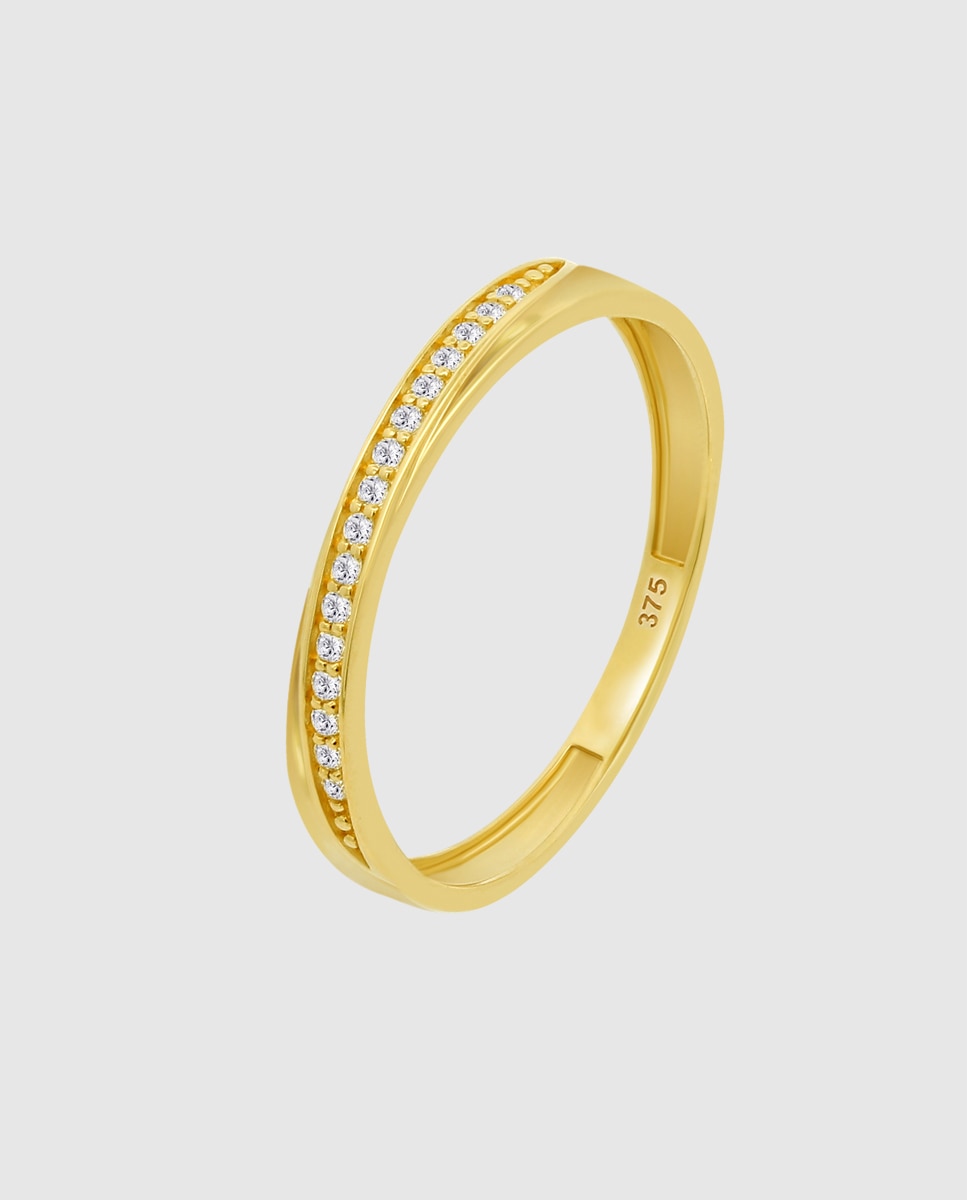 Anel Af00016 Basics de Ouro 9k com Acabamento Brilhante Dourado-1