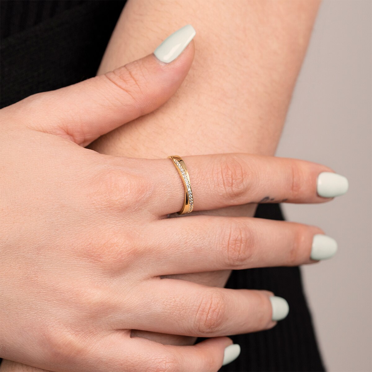 Anel Af00016 Basics de Ouro 9k com Acabamento Brilhante Dourado-2