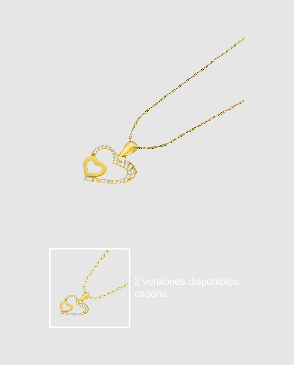 Colar Lg00068/43 Basics de Ouro 9k com Acabamento Brilhante e Motivo Coração Dourado-1