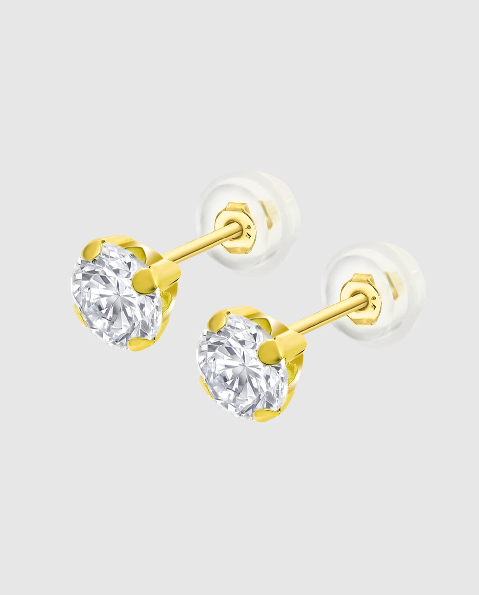 Brincos Lg00083/6 Basics de Ouro 9k com Acabamento Brilhante Dourado-1