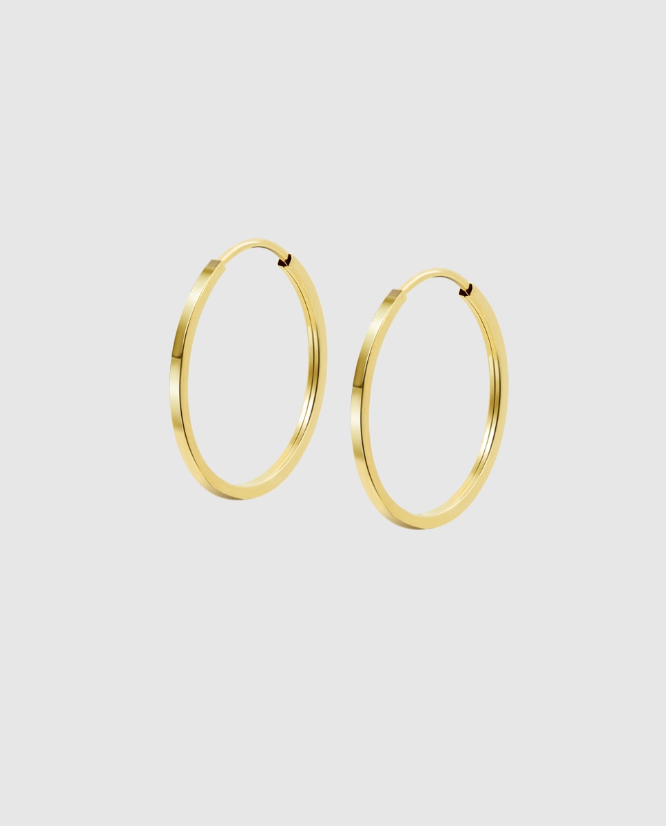 Brincos Lg00089/12 Basics de Ouro 9k com Acabamento Brilhante Dourado-1