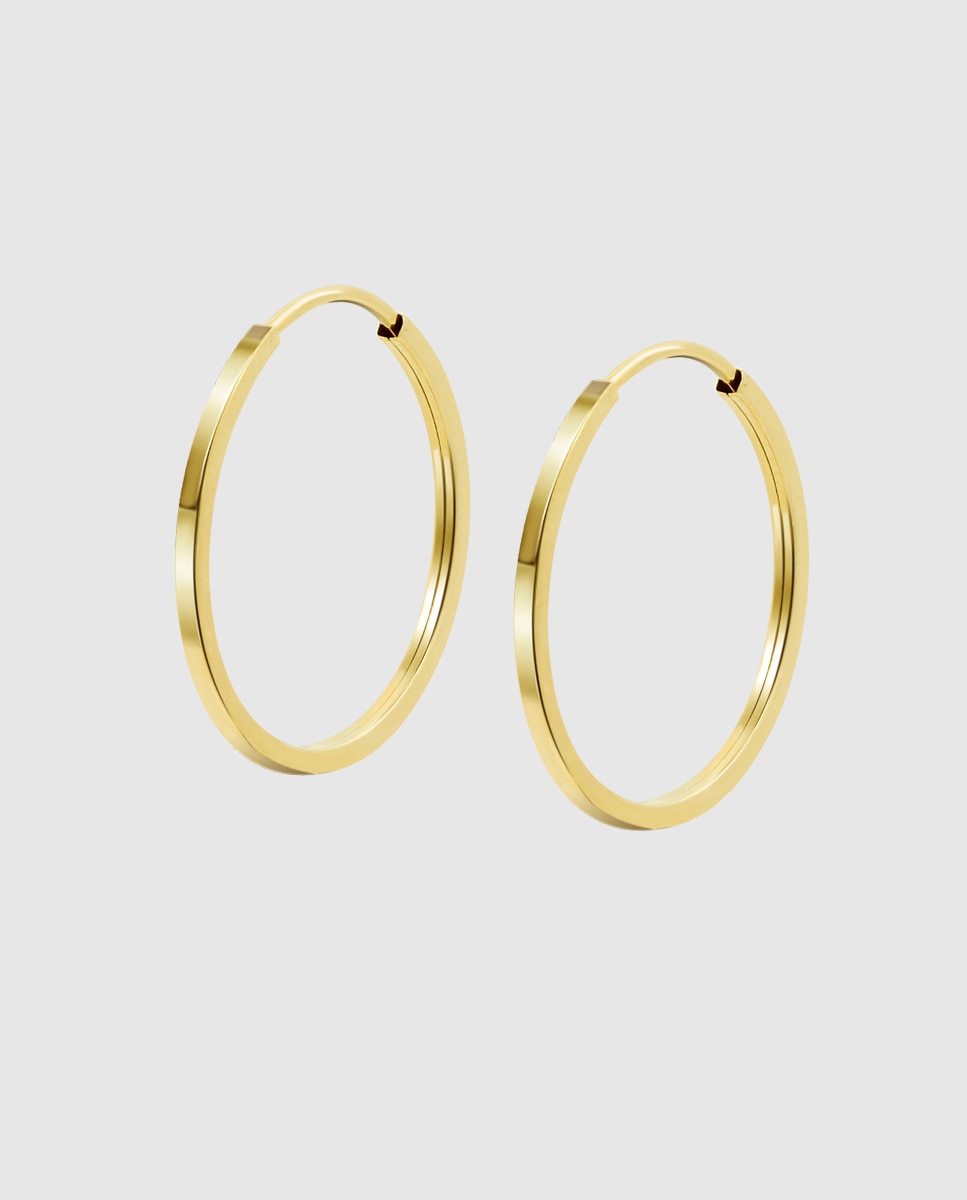 Brincos Lg00089/16 Basics de Ouro 9k com Acabamento Brilhante Dourado-1