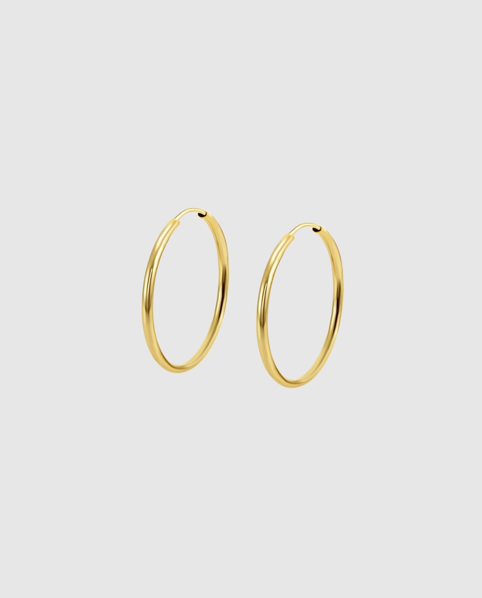 Brincos Lg00116/10 Basics de Ouro 9k com Acabamento Brilhante Dourado-1