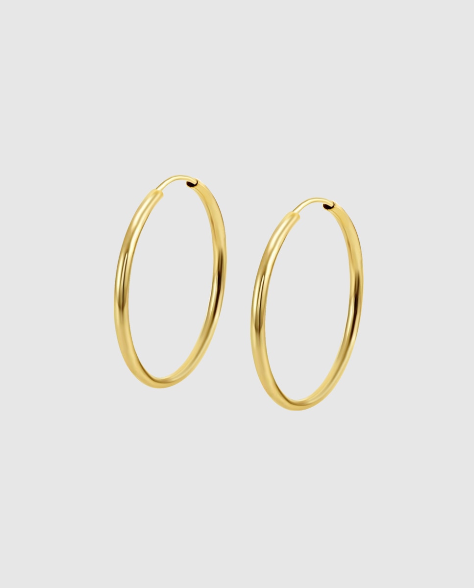 Brincos Lg00116/16 Basics de Ouro 9k com Acabamento Brilhante Dourado-1