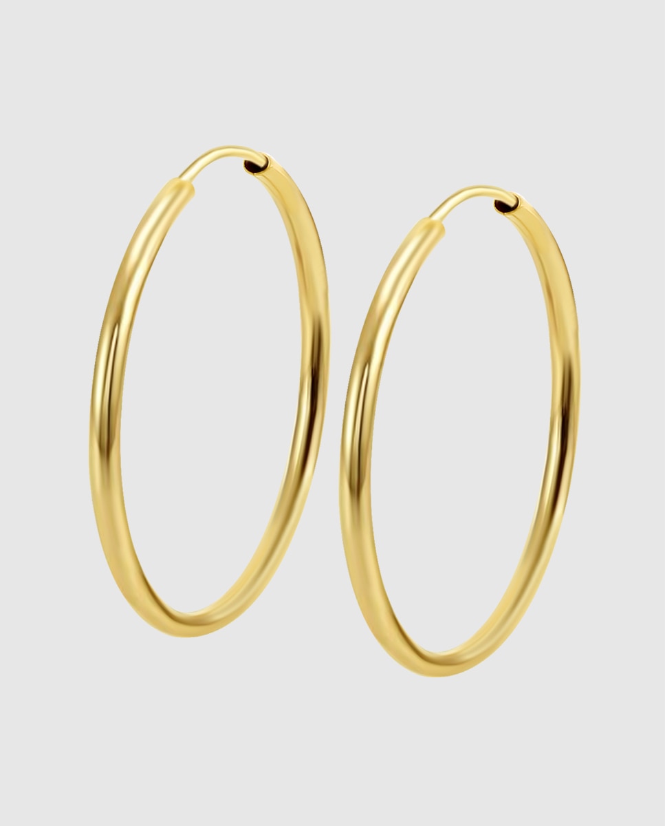 Brincos Lg00116/25 Basics de Ouro 9k com Acabamento Brilhante Dourado-1