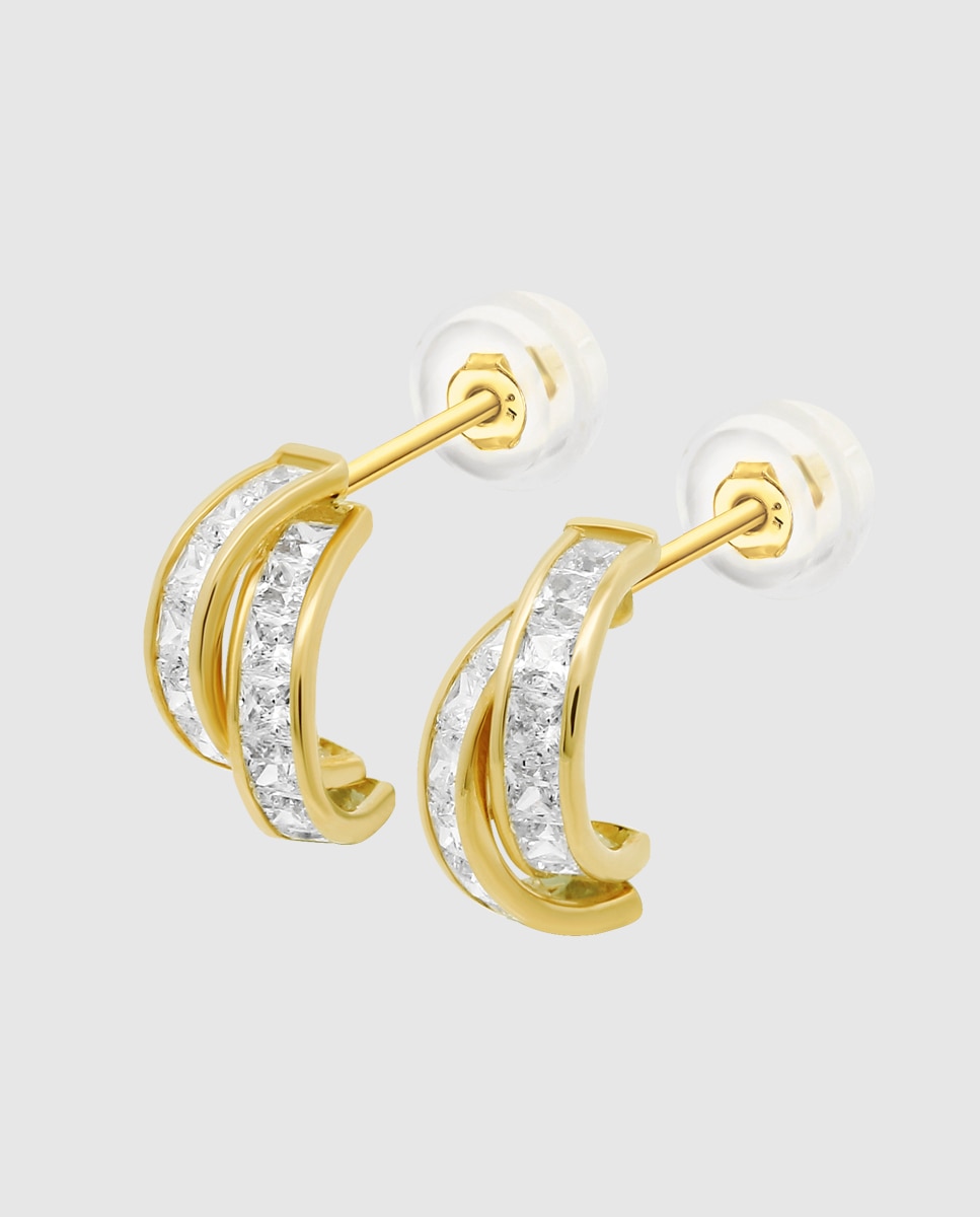 Brincos Lg00128 Basics de Ouro 9k com Acabamento Brilhante Dourado-1