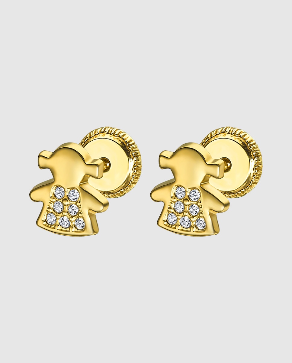 Brincos Infantil Lg00119/6 Basics de Ouro 9k com Acabamento Brilhante Dourado-1