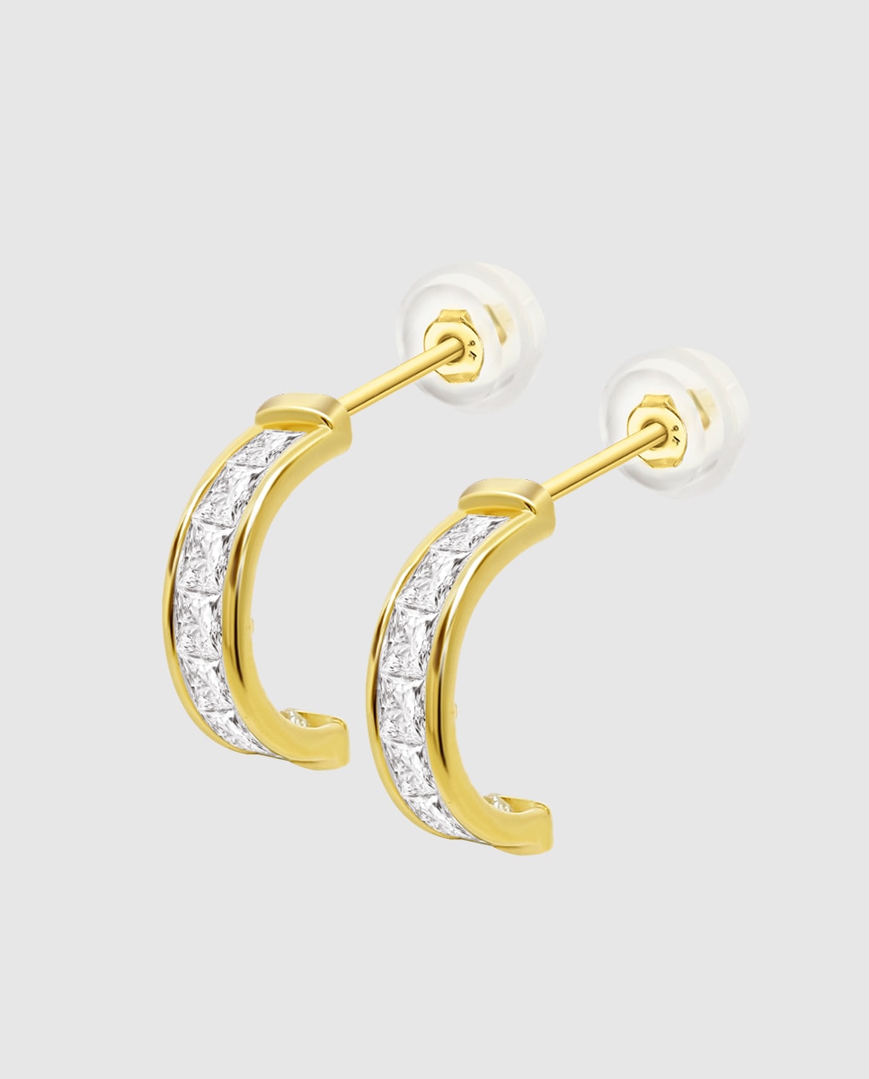 Brincos Lg00127 Basics de Ouro 9k com Acabamento Brilhante Dourado-1