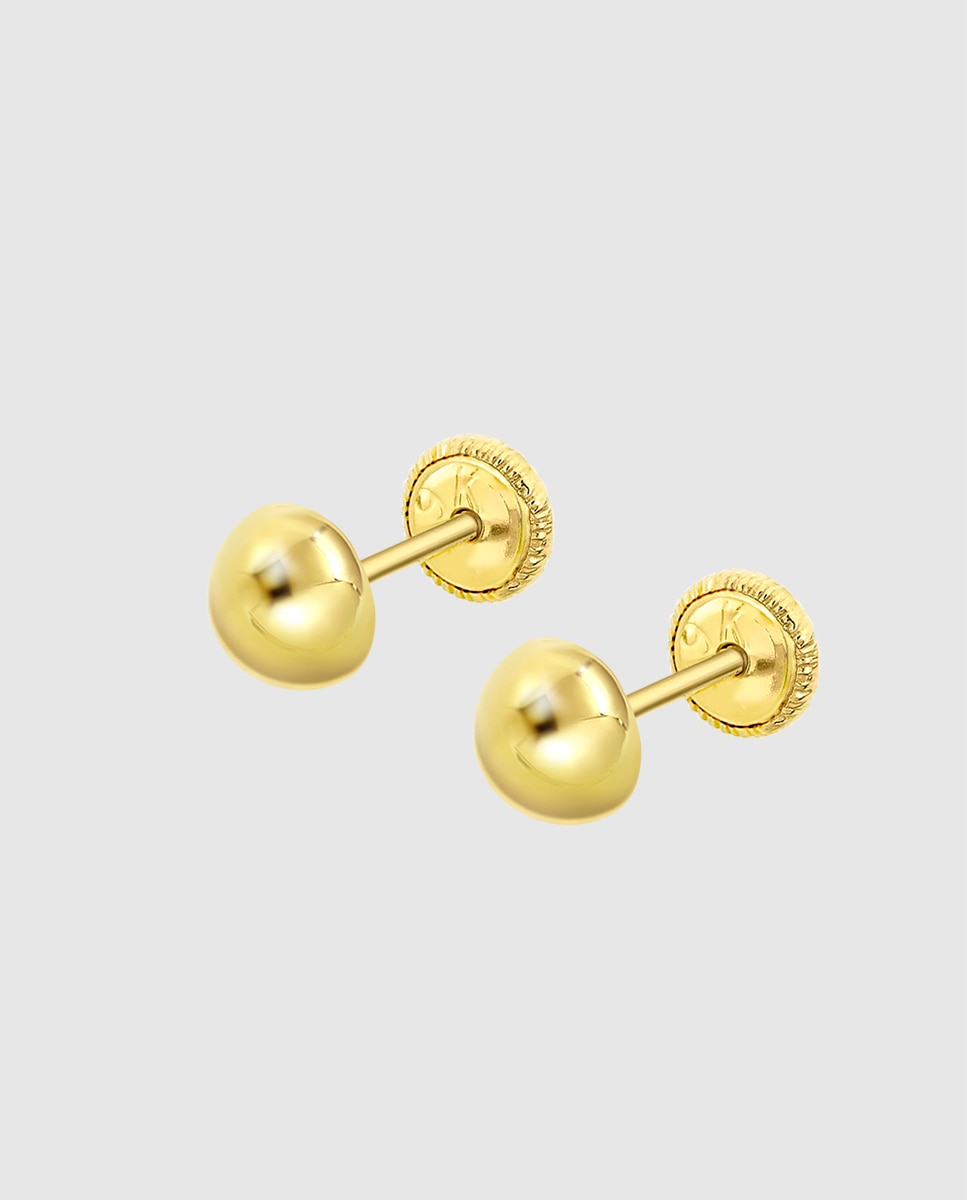 Brincos Infantil Lg00137/6 Basics de Ouro 9k com Acabamento Brilhante Dourado-1