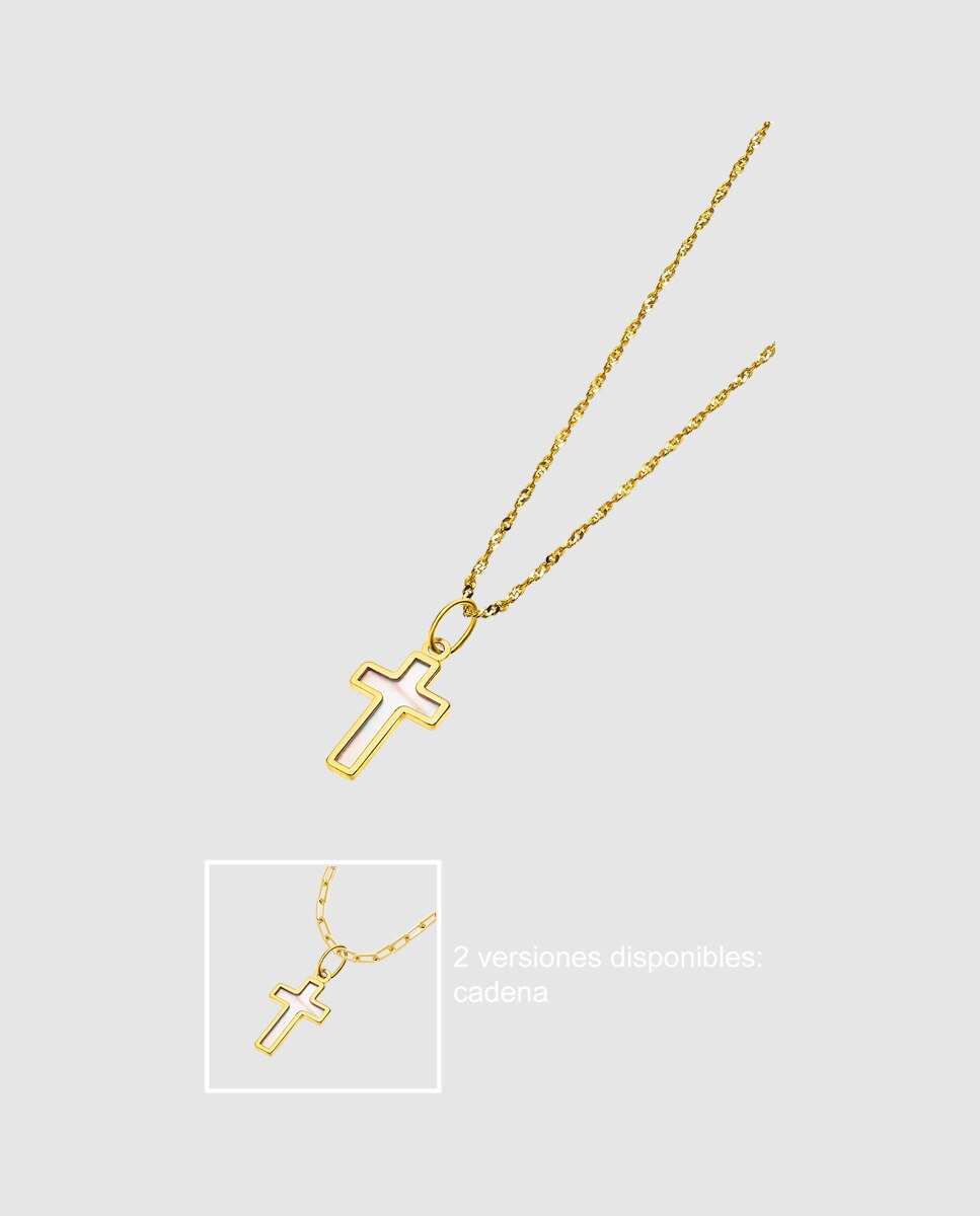 Colar Lg00150/43 Basics de Ouro 9k com Acabamento Brilhante e Motivo Cruz Dourado-1