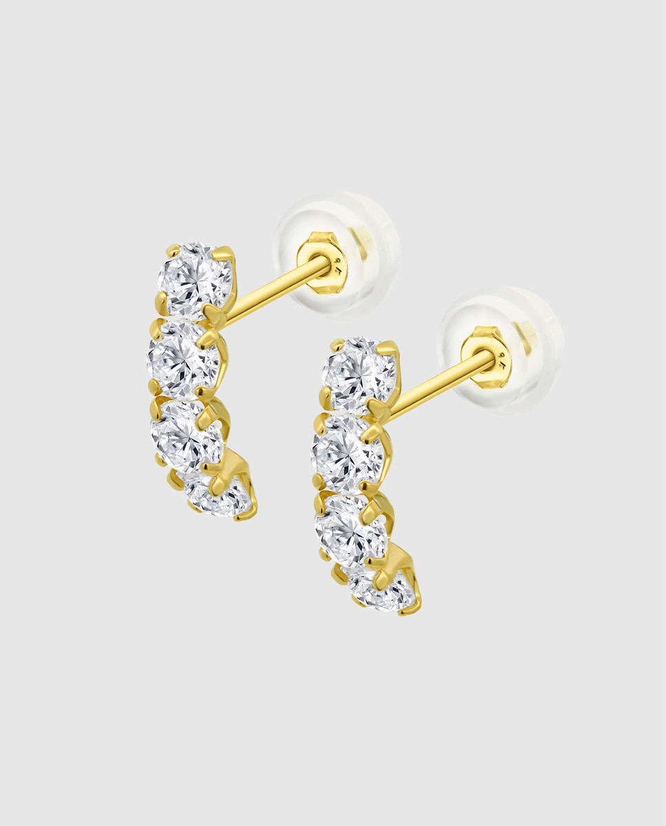 Brincos Ic00325 Basics de Ouro 9k com Acabamento Brilhante Dourado-1