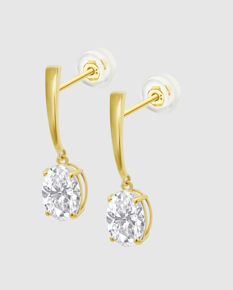 Brincos Ic00329/8 Basics de Ouro 9k com Acabamento Brilhante Dourado-1