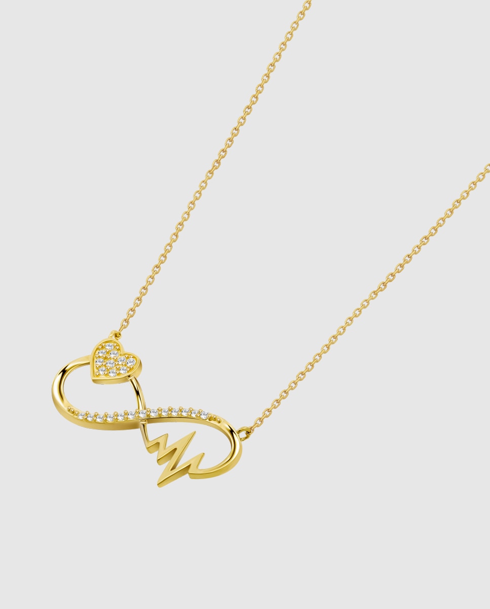 Colar Vg00075/43 Basics de Ouro 9k com Acabamento Brilhante e Motivo Infinito Dourado-1