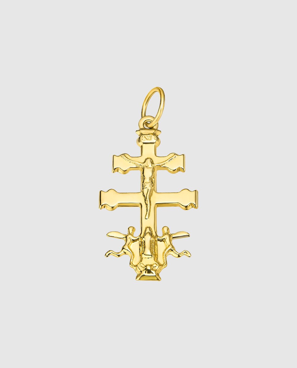 Pendente Vj00051 Basics de Ouro 9k com Acabamento Brilhante e Motivo Cruz Dourado-1