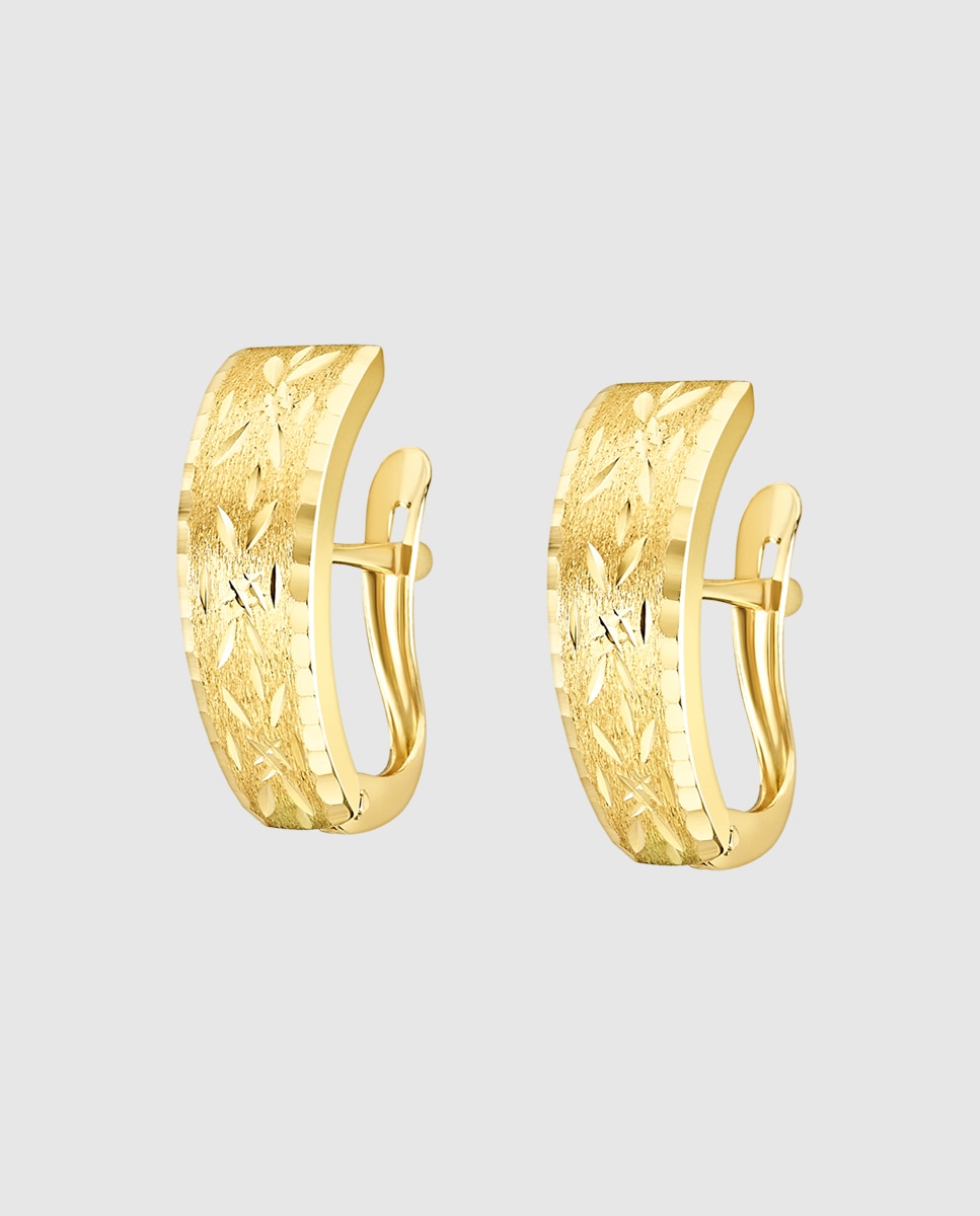 Brincos Vj00026 Basics de Ouro 9k com Acabamento Brilhante Dourado-1