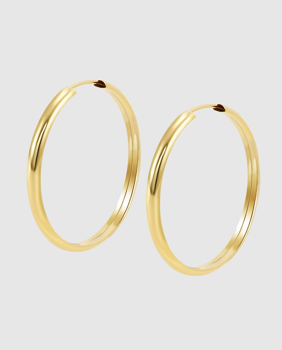 Brincos Lg00225/30 Basics de Ouro 9k com Acabamento Brilhante Dourado-1