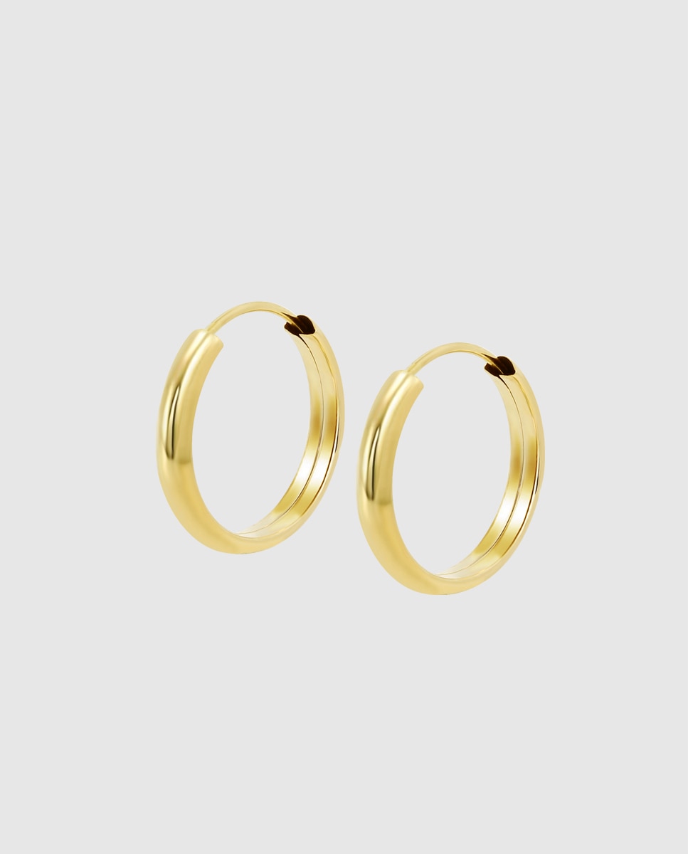 Brincos Lg00225/15 Basics de Ouro 9k com Acabamento Brilhante Dourado-1