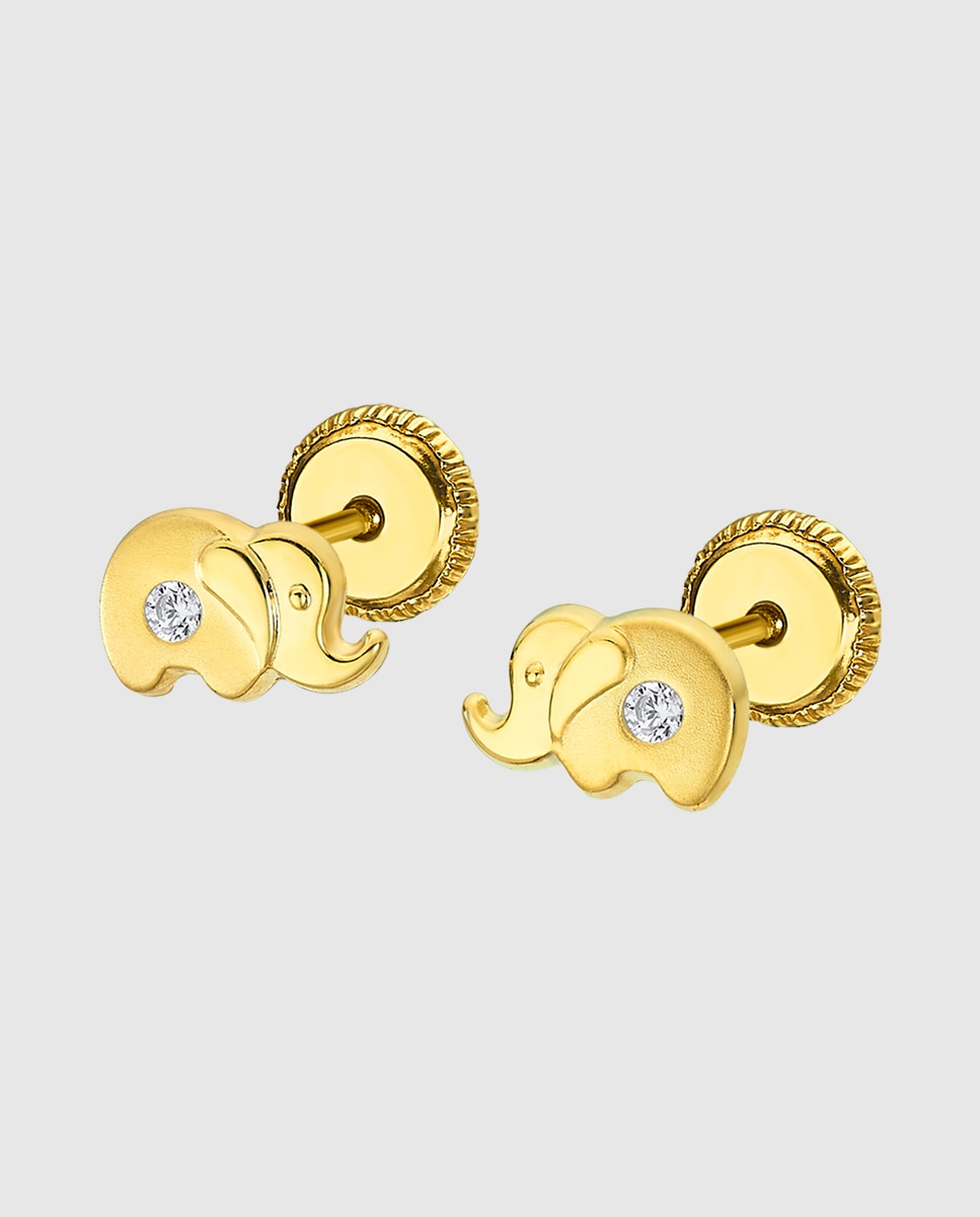 Brincos Infantil Lg00181 Basics de Ouro 9k e Motivo Animais Dourado-1