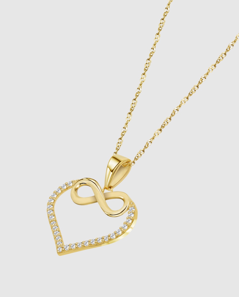 Colar Ar00098/43 Basics de Ouro 9k com Acabamento Brilhante e Motivo Coração Dourado-1