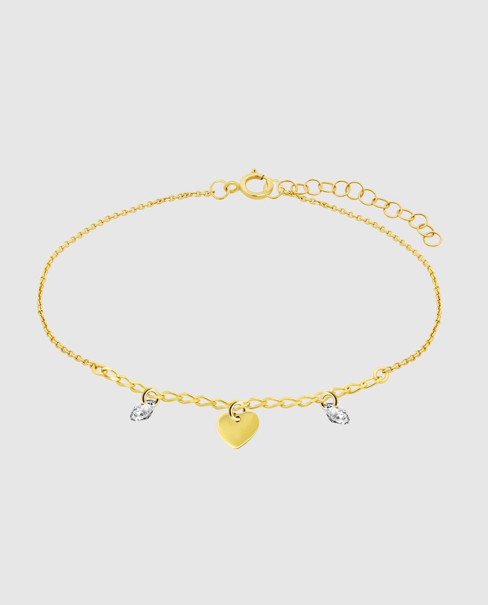 Imagem 0 de Pulseira Ar00129/19 Basics de Ouro 9k com Acabamento Brilhante e Motivo Coração