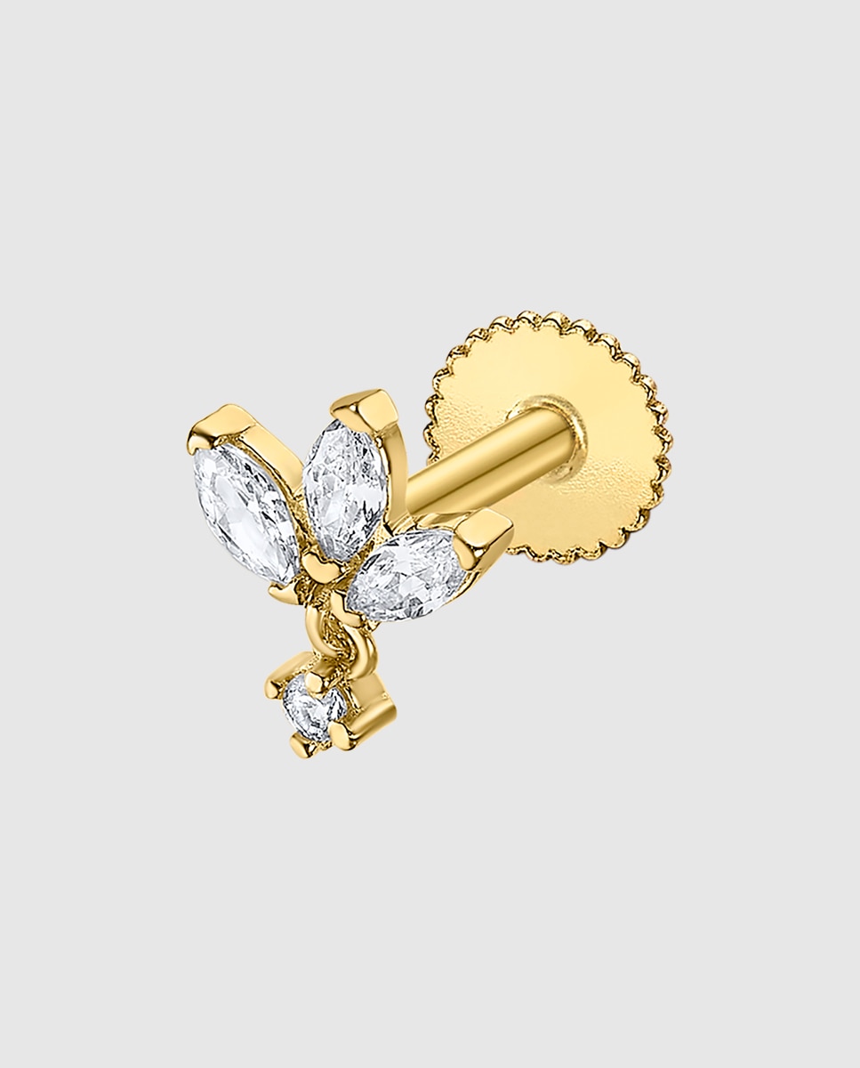 Piercing Lg00251 Basics de Ouro 9k com Acabamento Brilhante Dourado-1