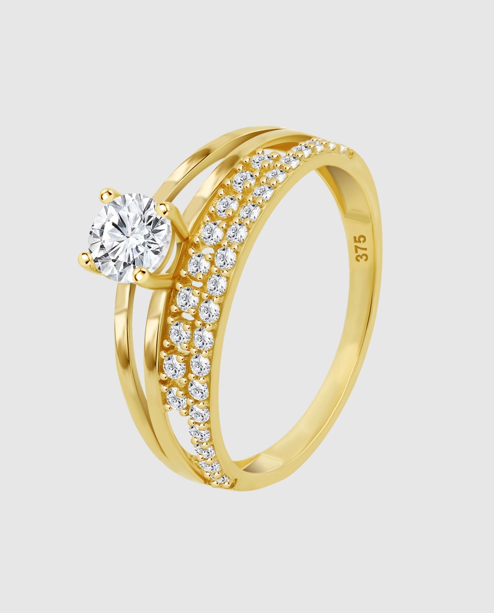 Anel Af00043 Basics de Ouro 9k com Acabamento Brilhante Dourado-1