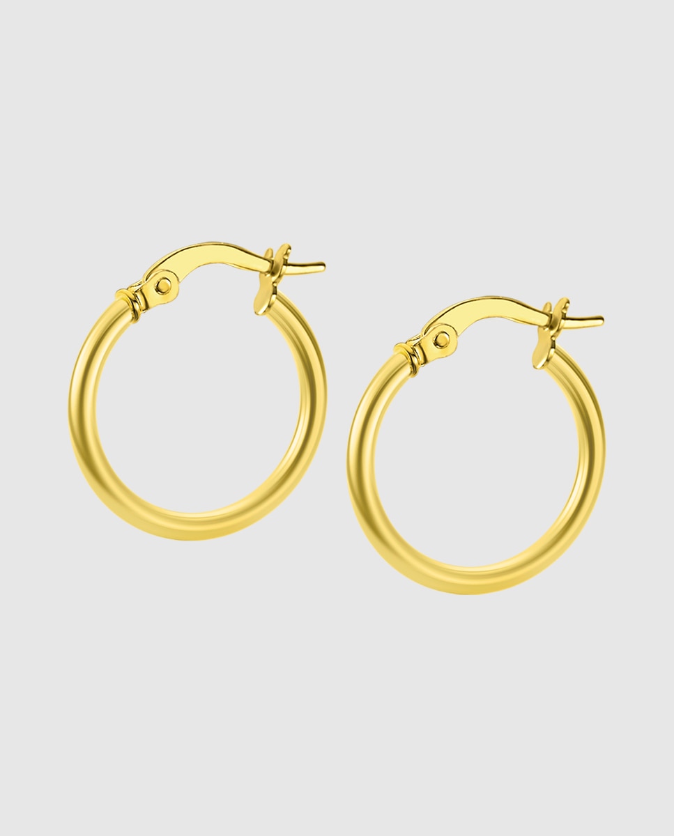 Brinco Au00003/15 Basics de Ouro 9k com Acabamento Brilhante Dourado-1