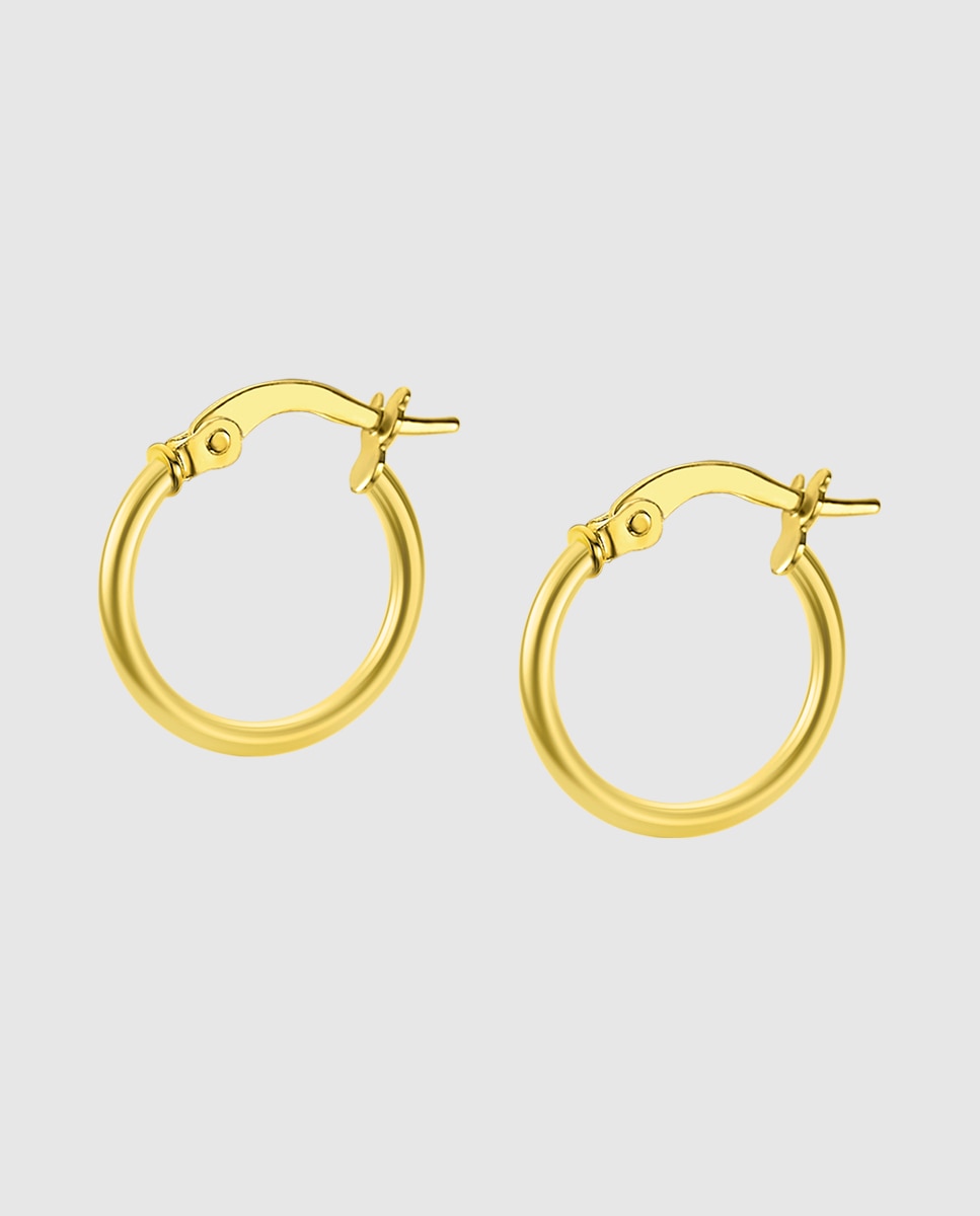 Brincos Au00003/12 Basics de Ouro 9k com Acabamento Brilhante Dourado-1
