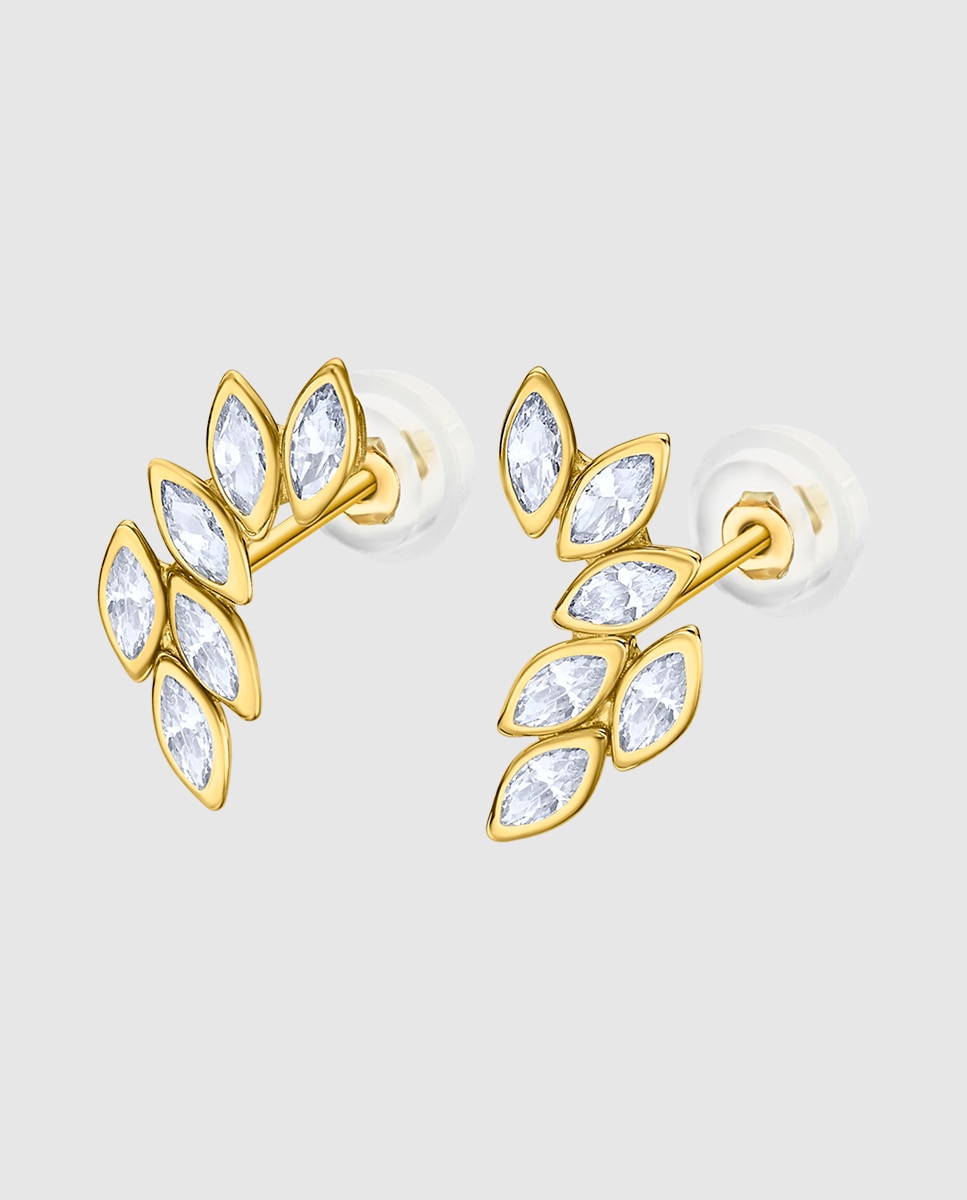 Brincos Lg00269 Basics de Ouro 9k com Acabamento Brilhante Prateado-1