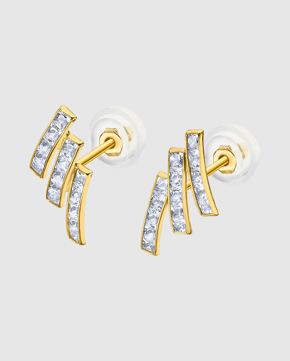 Brincos Lg00268 Basics de Ouro 9k com Acabamento Brilhante Prateado-1