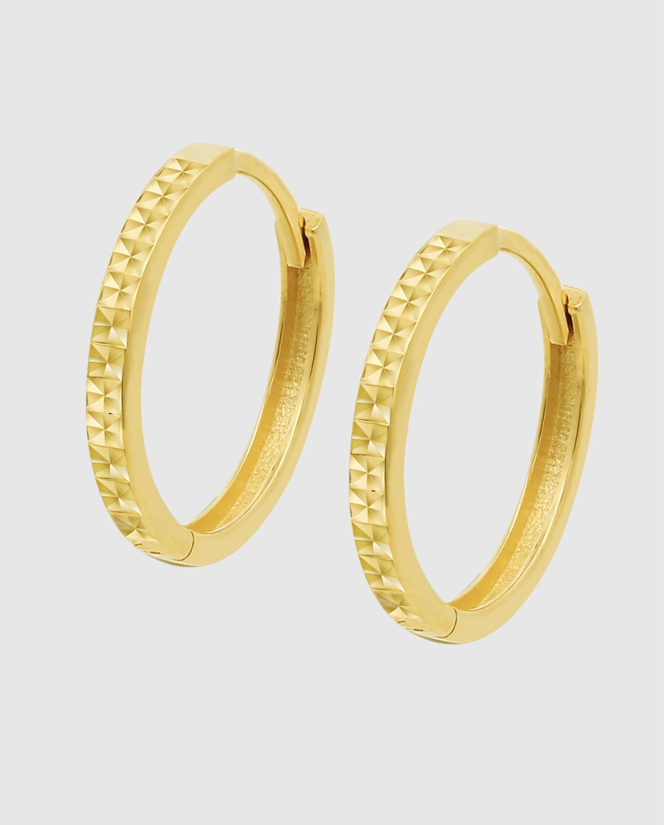 Brincos Af00082/15 Basics de Ouro 9k com Acabamento Brilhante Dourado-1