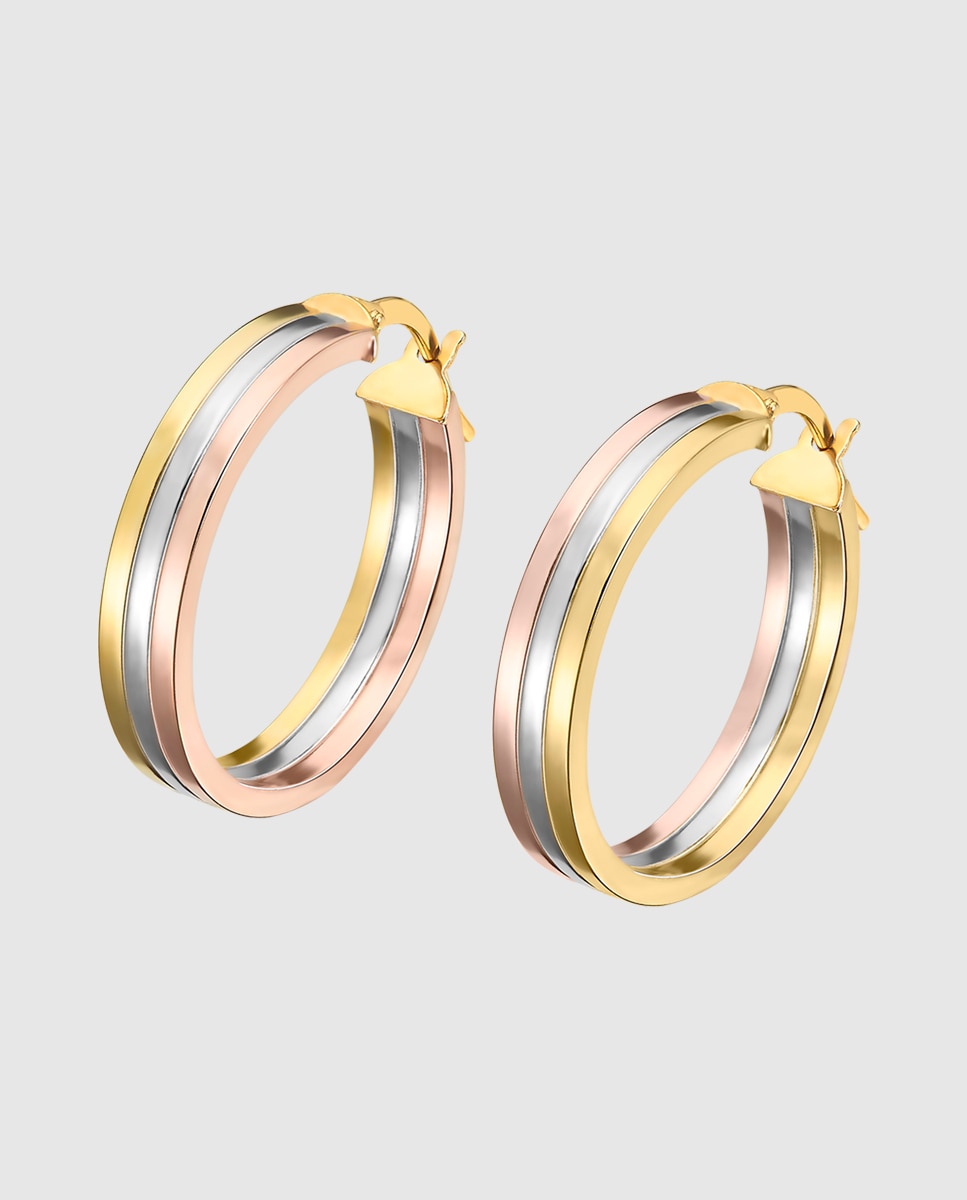 Brincos Os00013/20 Basics de Ouro 9k com Acabamento Brilhante Multicolor-1