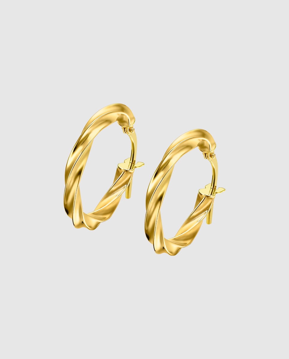 Brincos Os00008/15 Basics de Ouro 9k com Acabamento Brilhante Dourado-1
