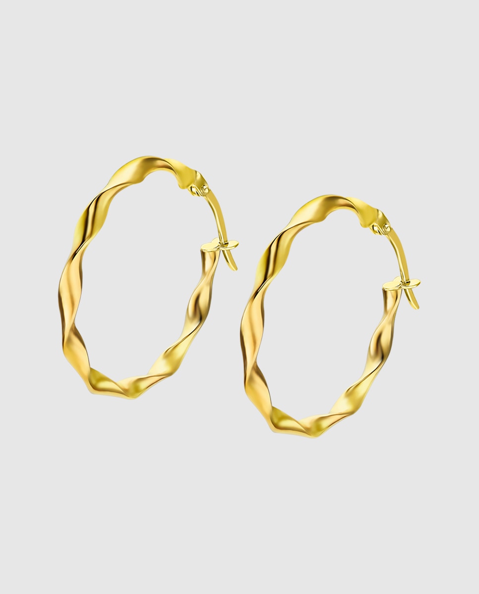 Brincos Ap00085/20 Basics de Ouro 9k com Acabamento Brilhante Dourado-1