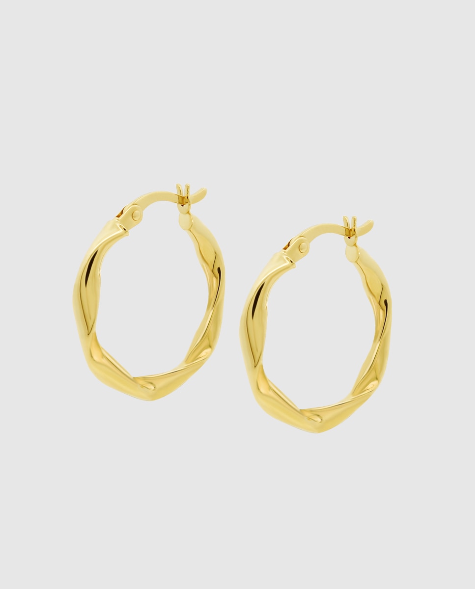 Brincos Ap00085/15 Basics de Ouro 9k com Acabamento Brilhante Dourado-1