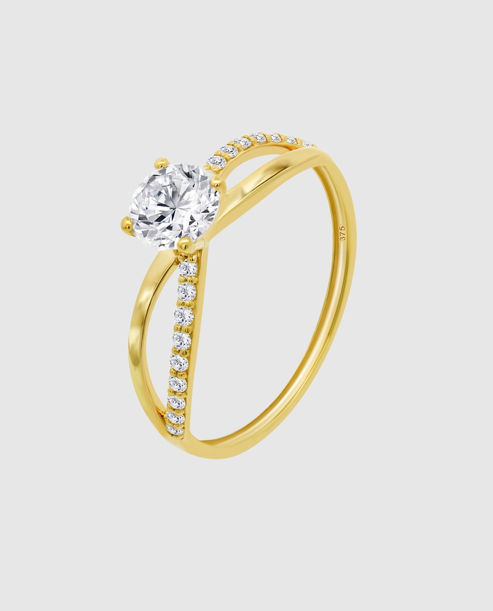 Anel Af00051 Basics de Ouro 9k com Acabamento Brilhante Dourado-1