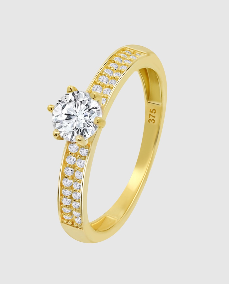 Anel Af00050 Basics de Ouro 9k com Acabamento Brilhante Dourado-1