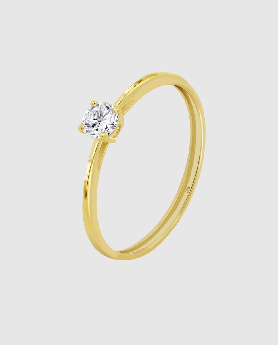 Anel Af00053 Basics de Ouro 9k com Acabamento Brilhante Dourado-1