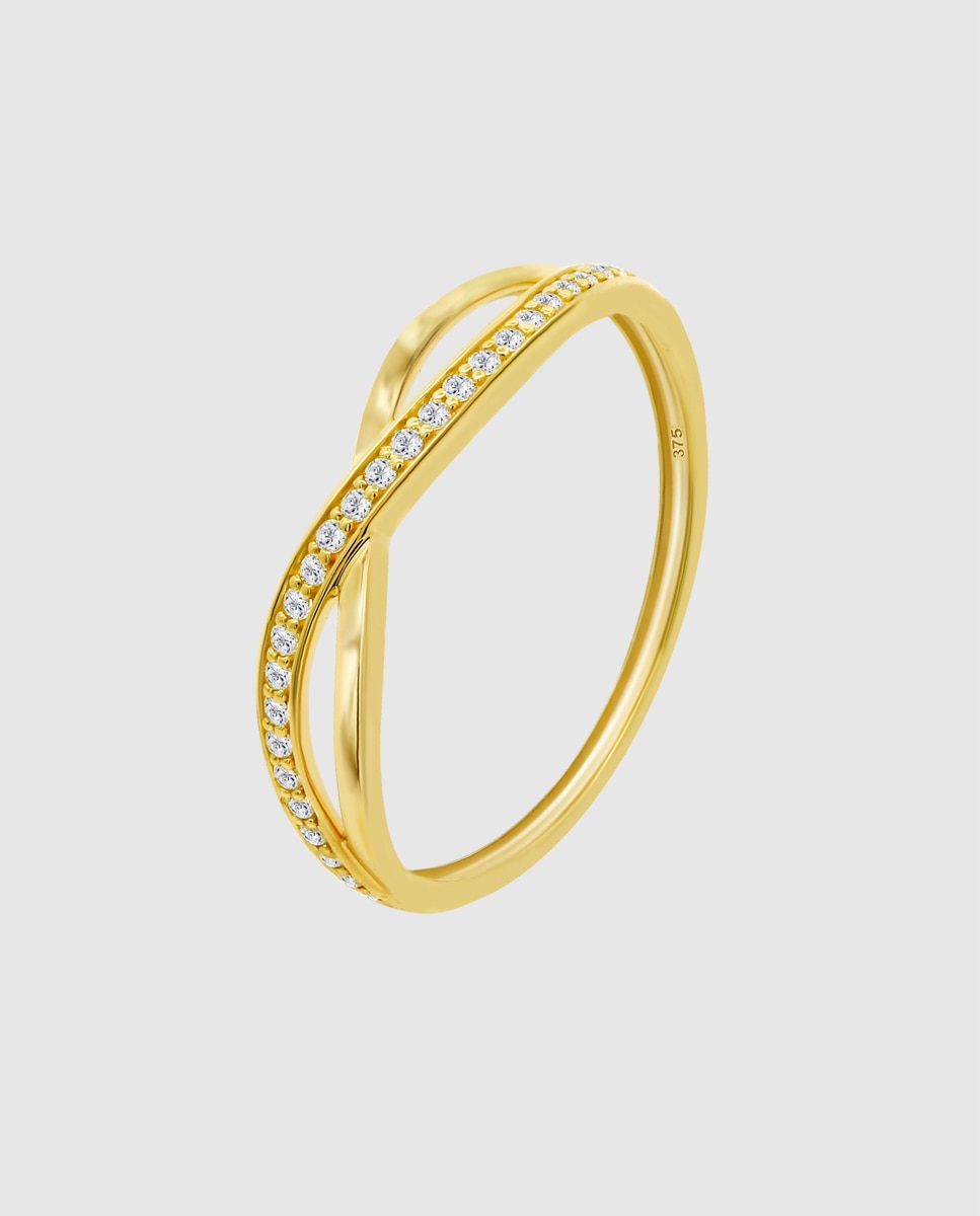 Anel Af00060 Basics de Ouro 9k com Acabamento Brilhante Dourado-1