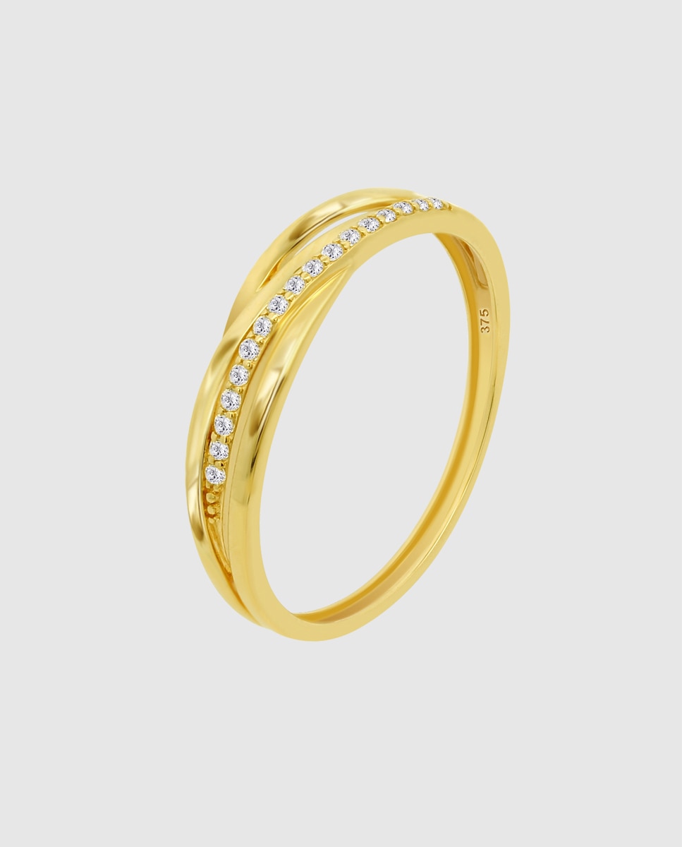 Anel Af00061 Basics de Ouro 9k com Acabamento Brilhante Dourado-1
