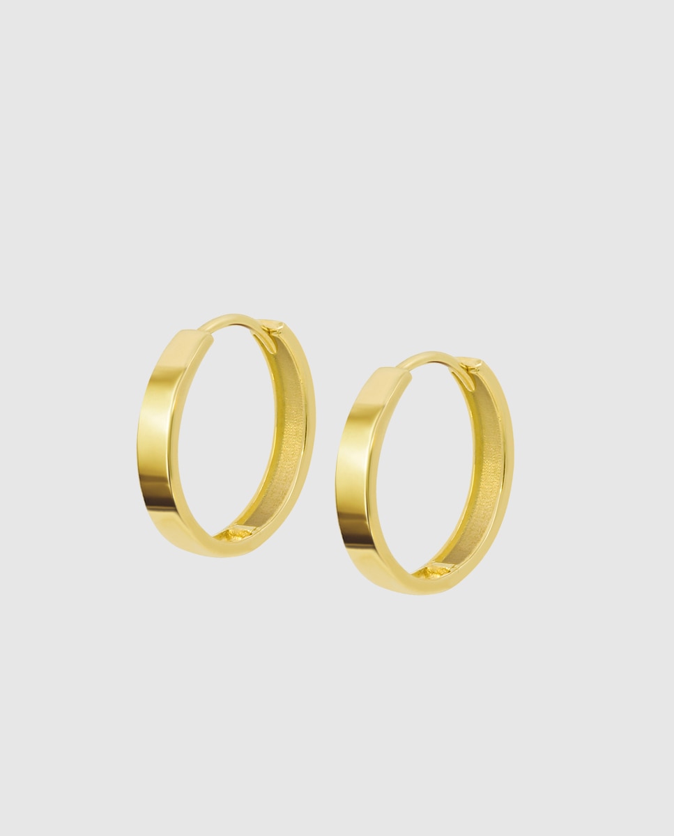 Brincos Af00083/10 Basics de Ouro 9k com Acabamento Brilhante Dourado-1