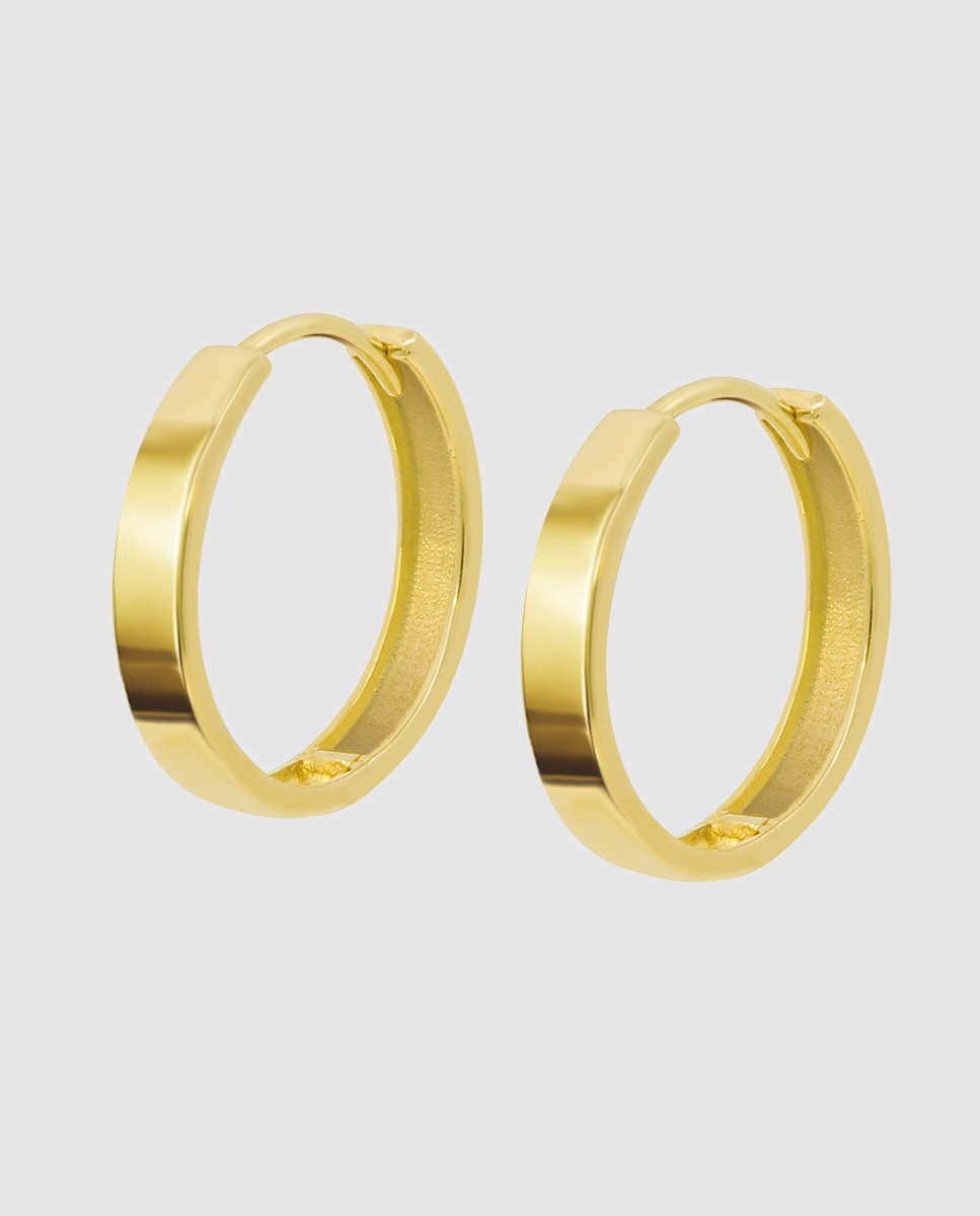 Brincos Af00083/15 Basics de Ouro 9k com Acabamento Brilhante Dourado-1