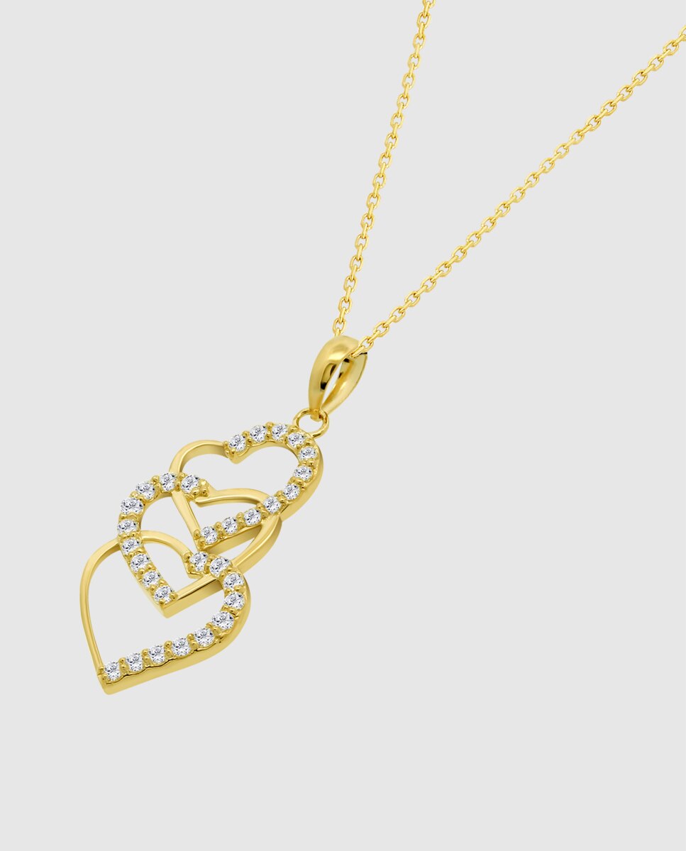 Colar Af00084/45 Basics de Ouro 9k com Acabamento Brilhante e Motivo Coração Dourado-1